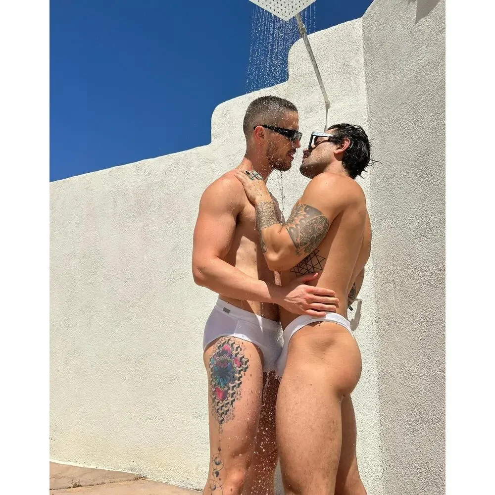 Charlie By MZ Mens Classic Body Swim Thong Color White Size Large